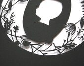 Personalised Botanical Silhouette Portrait - Circle