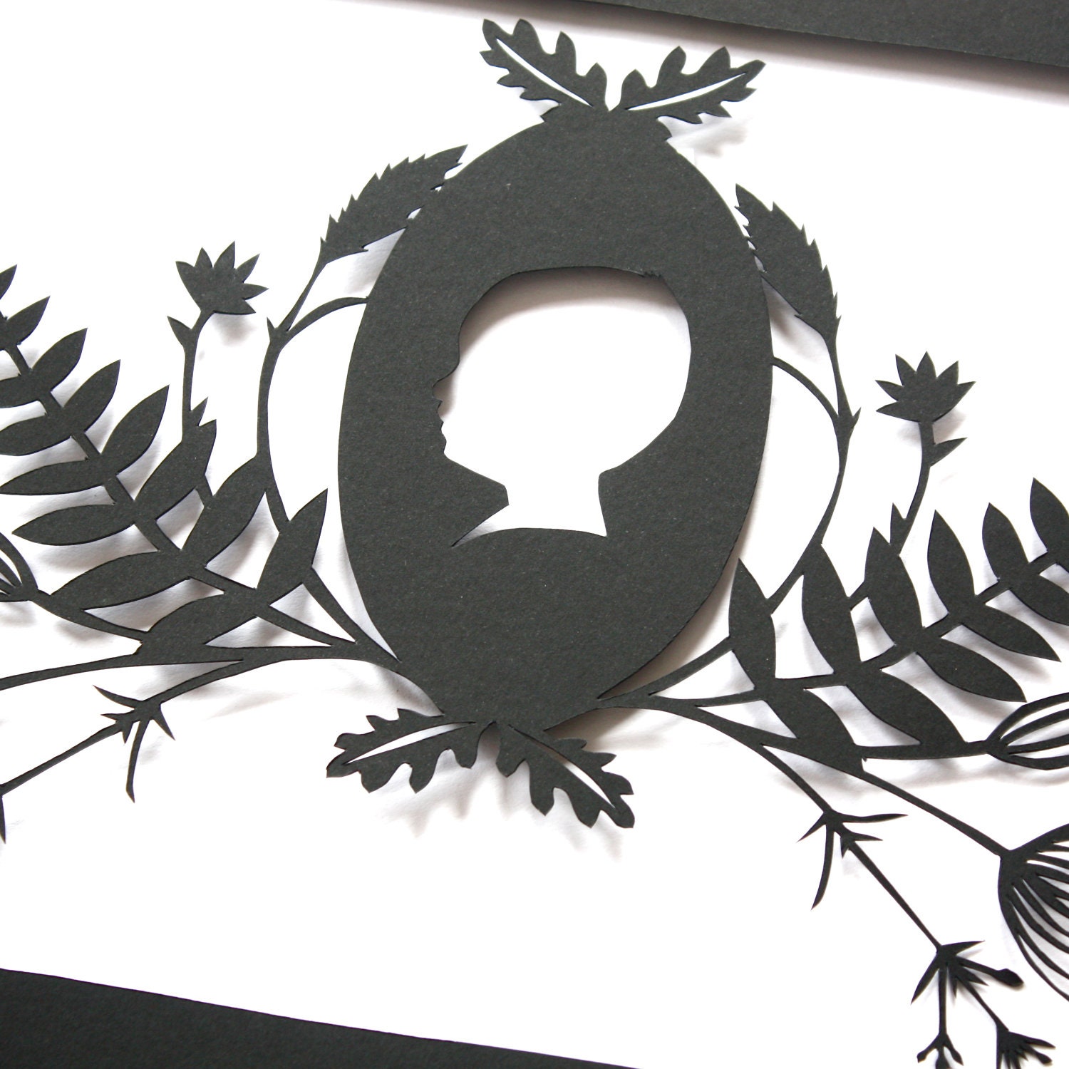Personalised Botanical Silhouette Portrait - Hedgerow