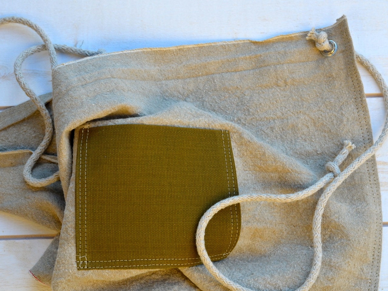 Ready To Ship.Cafe Apron NATURAL  French country  Linen / shabby chic kitchen