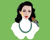 The Severine woven rope necklace in lime green and blue