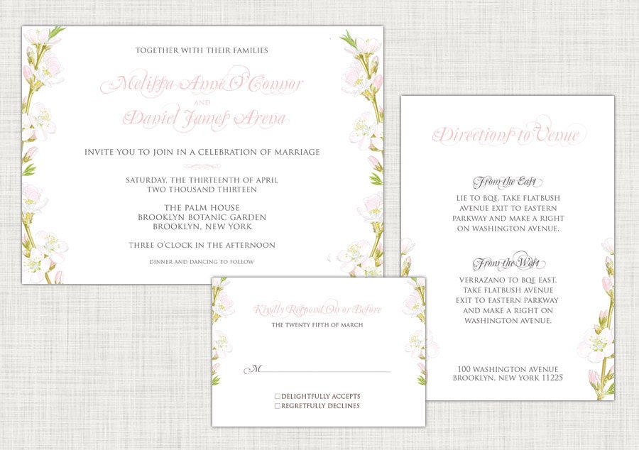 Spring Floral Wedding Invitation Suite