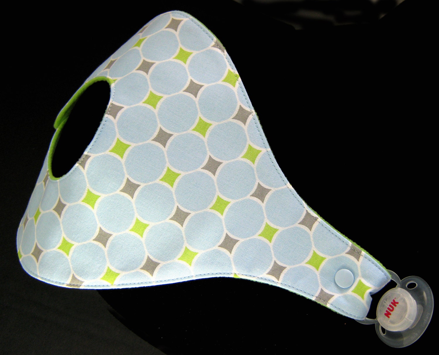 Pacifier Bib -  Blue Tile  - Sale