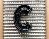 Vintage Industrial Marquee Letter "C" Movie Theater Black Plastic 4" Sign