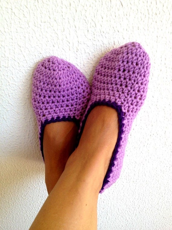 Crochet Womens Slippers, Ballet Flats, House Shoes