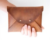 SALE  Waxed Leather Clutch
