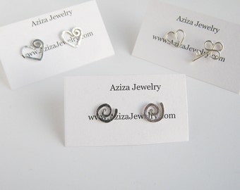 Sterling Silver Studs Gift Set. Three Pair of Sterling Silver Earrings