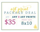 Art Prints. Set of 3. 8x10