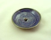 INCENSE BURNER Pentagram Crop Circle  Handmade Raku Pottery
