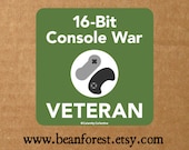 vinyl sticker - 16 bit console war veteran - bumper sticker - laptop decal