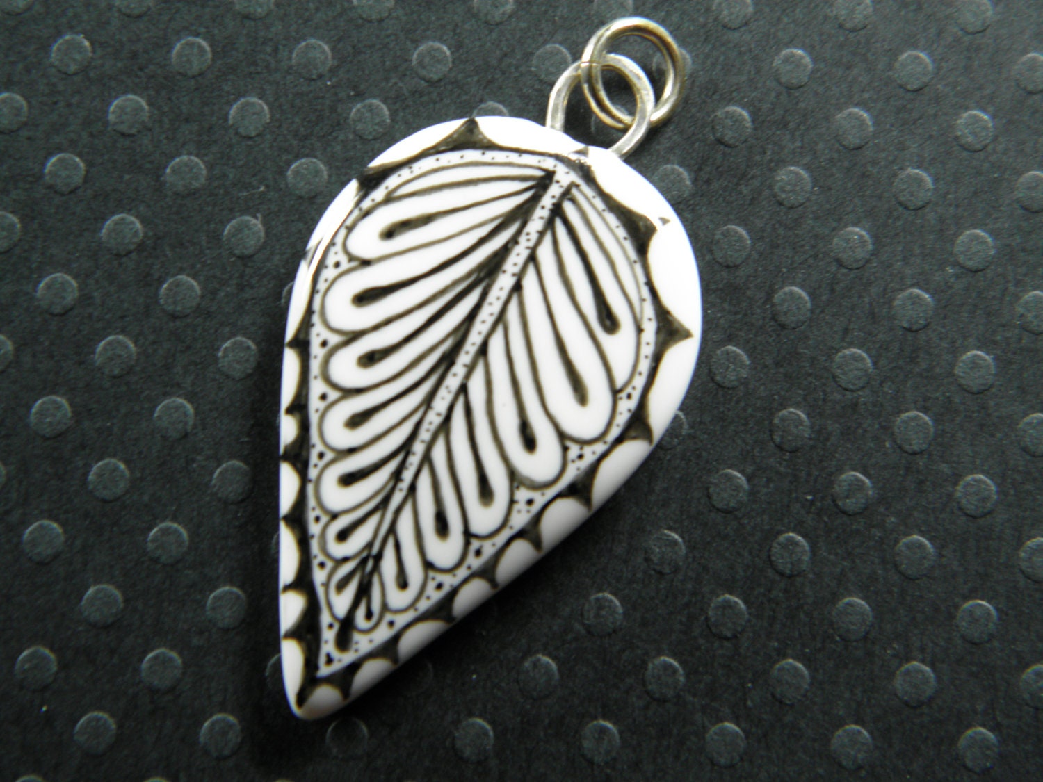 Leaf Ink Art Pendant