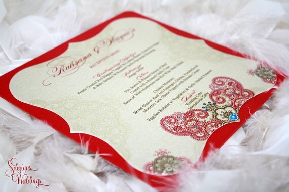 Gorgeous Indian Wedding Menus - Henna Pattern Il_570xn