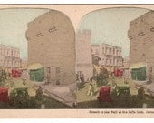 Antique Stereoscope Card - Breach in the Wall at the Jaffa Gate Jerusalem - Color Stereoview