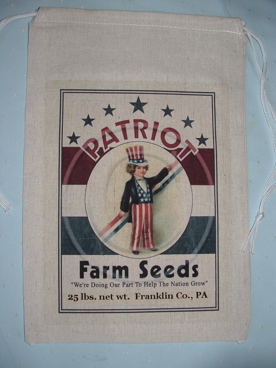 Novelty Seeds Sack Bag, Patriot Farm Seeds Sack, Franklin Co., PA,