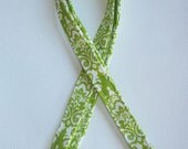Lanyard  ID Badge Holder - Lime Green Madison Damask - Lobster clasp and key ring