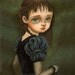 Girl Art Print, Whimsical Art, Portrait Art, Poster, Big Eyed Girl Art, Goth Lolita, Victorian Inspired, Cute - Violet Baudelaire 8x10 Print