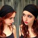 Black Headband Stretchy Chiffon Head Scarf Women's Wide Hair Band Head Wrap Workout Yoga HeadBand