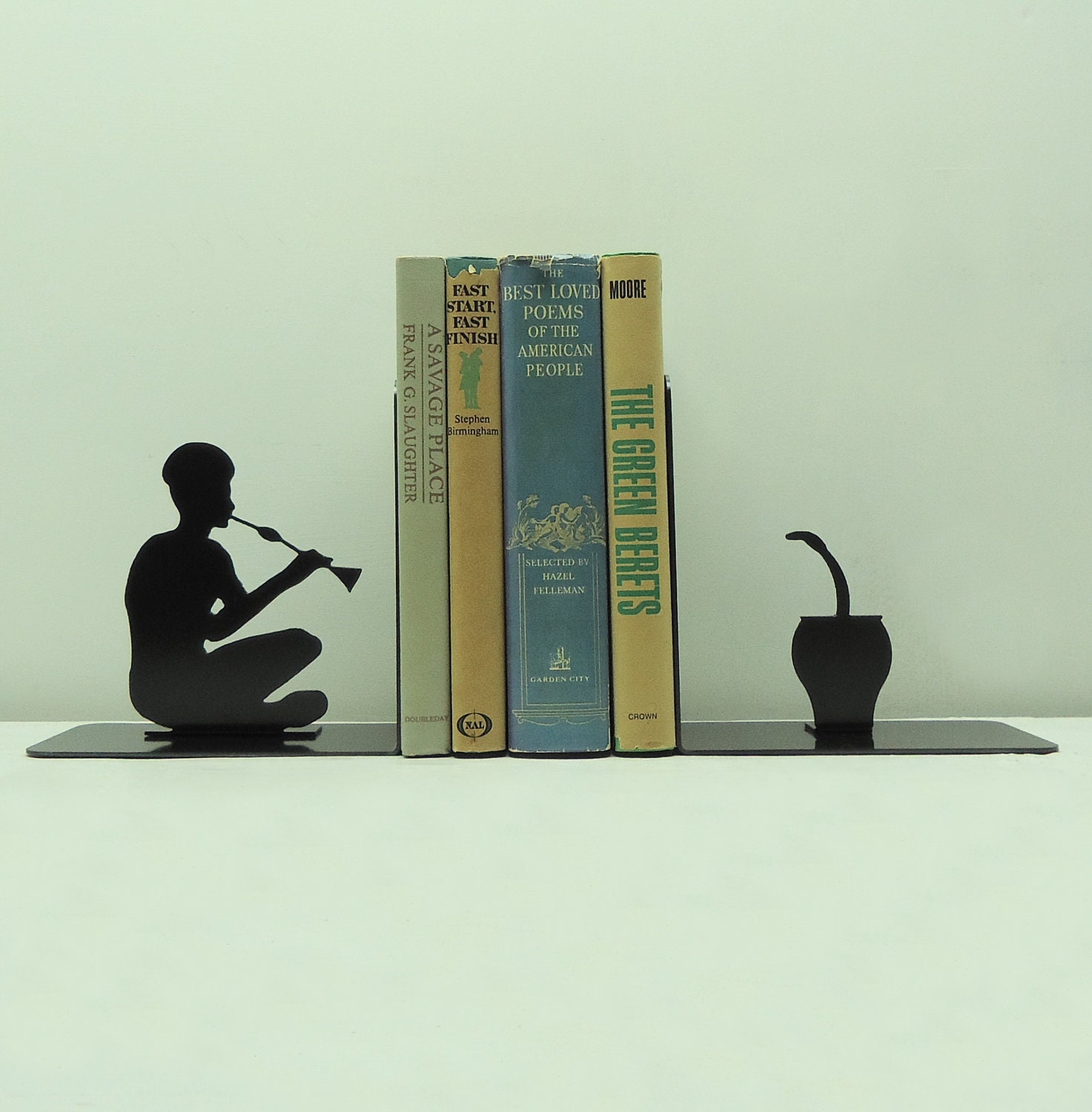Snake Charmer Metal Art Bookends - Free USA Shipping