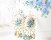 Vintage Jewel and Cameo Earrings - Whimsical - Bridal - Bridesmaid
