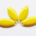 Metal & Epoxy Solid Marquise Drops - Silver Plated Yellow (4 drops) - spa374