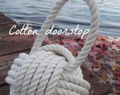 Nautical Decor - Cotton Nautical Doorstop - with Handle - under 40 gift for her, for him, wedding gift, anniversary gift or birthday gift