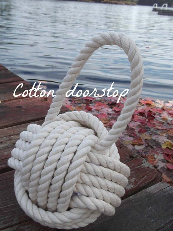 Nautical Decor - Cotton Nautical Doorstop - with Handle - under 40 gift for her, for him, wedding gift, anniversary gift or birthday gift