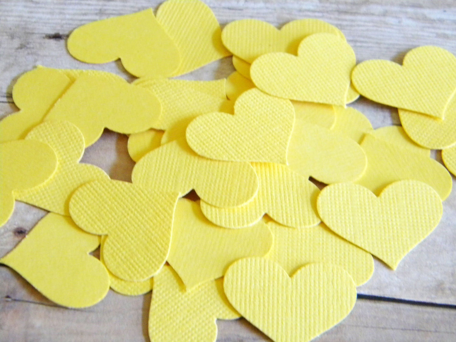 200 Yellow Fancy Hearts Confetti Party Table Dressing Decorations