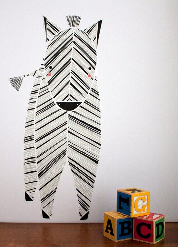 Zebra Reusable Fabric Wall Decal - Large Wall Sticker
