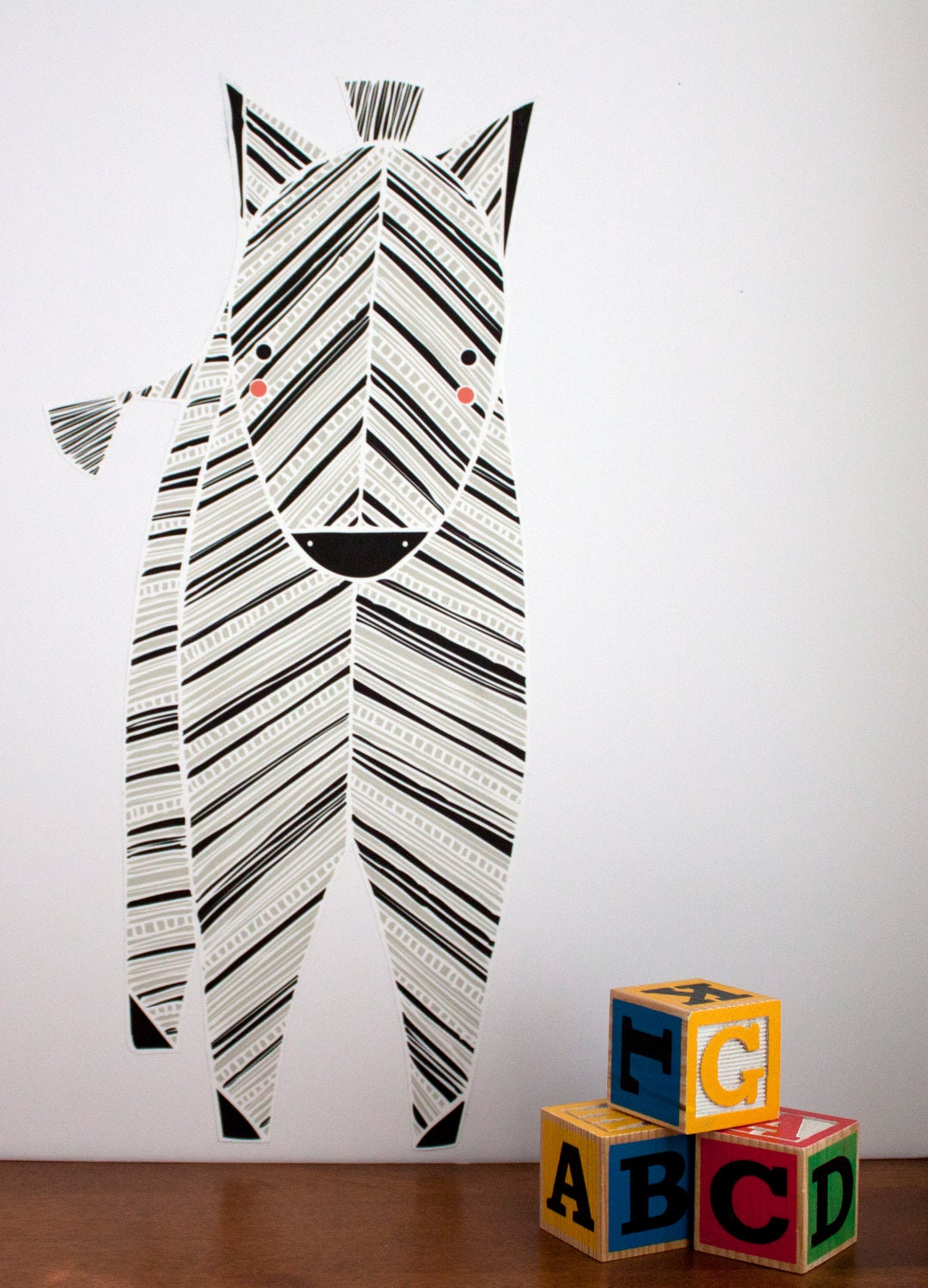 Zebra Reusable Fabric Wall Decal - Large Wall Sticker