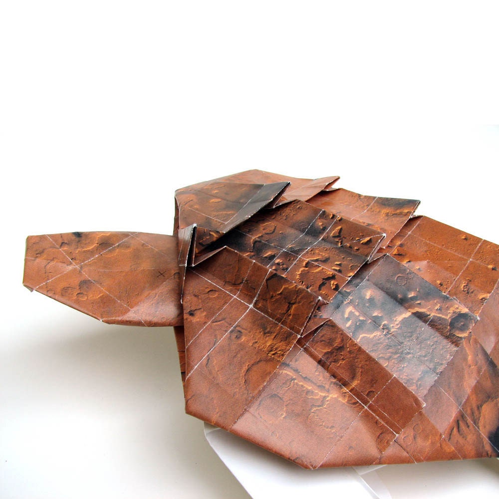 The Turtle From Mars - A Messenger Between The Stars - Origami Turtle And A Poem by Paper Disciple
