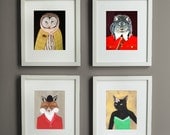 Set of Four 8x10 Animal Giclee Prints