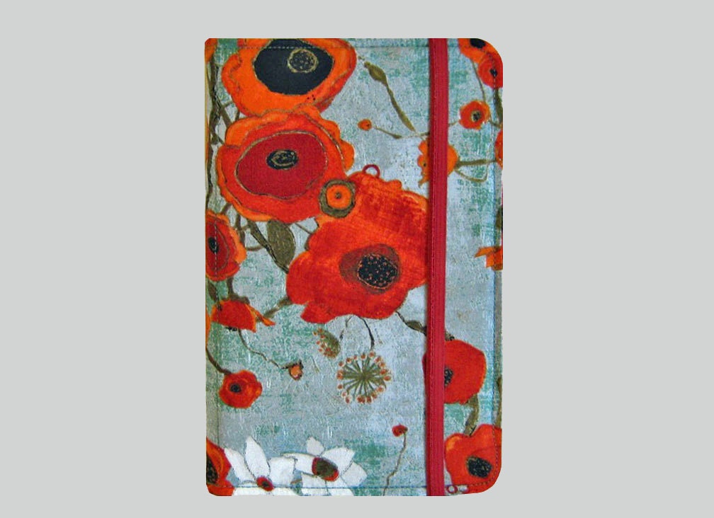 SALE Kindle Cover Hardcover Kindle Case Nook Cover Nexus 7 Cover Nexus 7 Case Custom eReader Cover Large Poppies in Teal