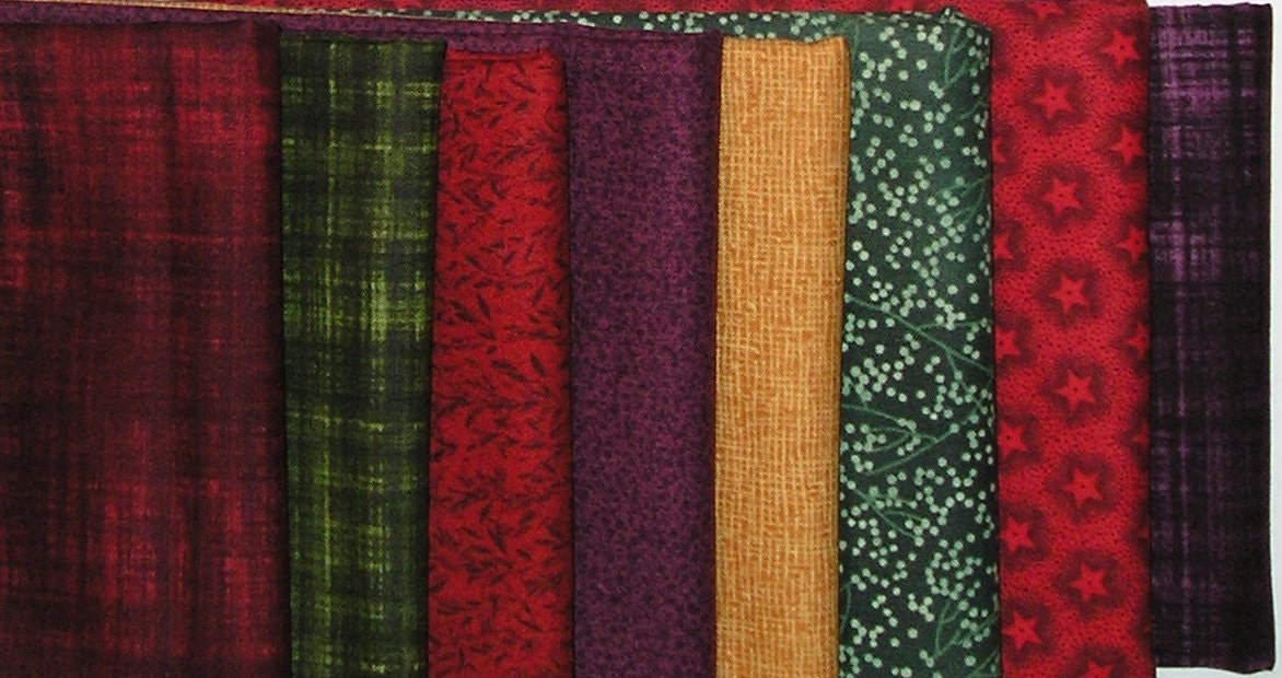 Folk Art Bundle Coordinates New Fabric Line Eight (8) Half yard Cuts 1/2 Yard of Each