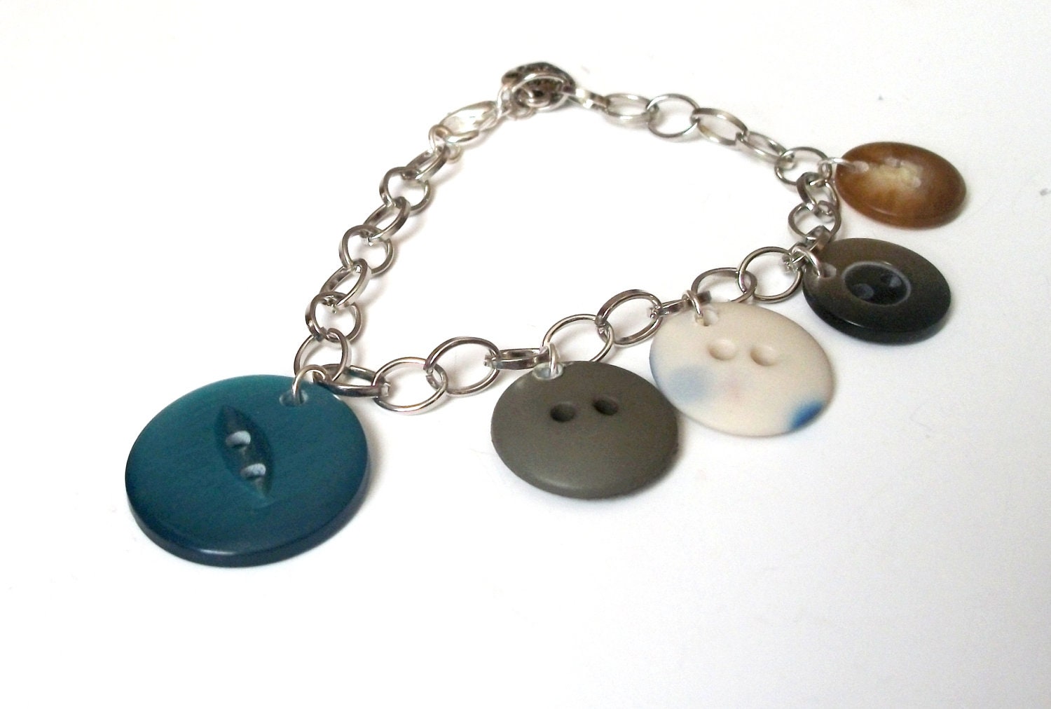 Recycled Button Charm Bracelet no.3