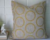 YELLOW CIRCLES  20 inch accent pillow toss pillow cover