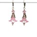 Pink Flower Earrings, Lucite Flowers, Swarovski Crystal, Vintage Style, Romantic Jewelry, Bridesmaids Gift, Womens Accessories, For Her