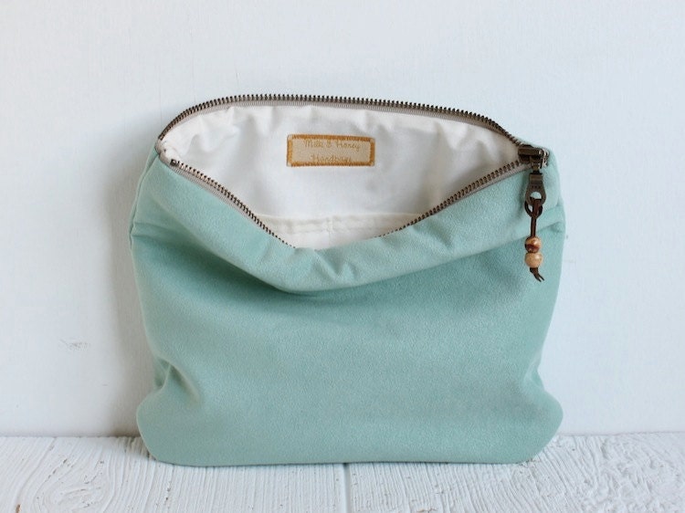 Fold Over Vegan Clutch in Mint