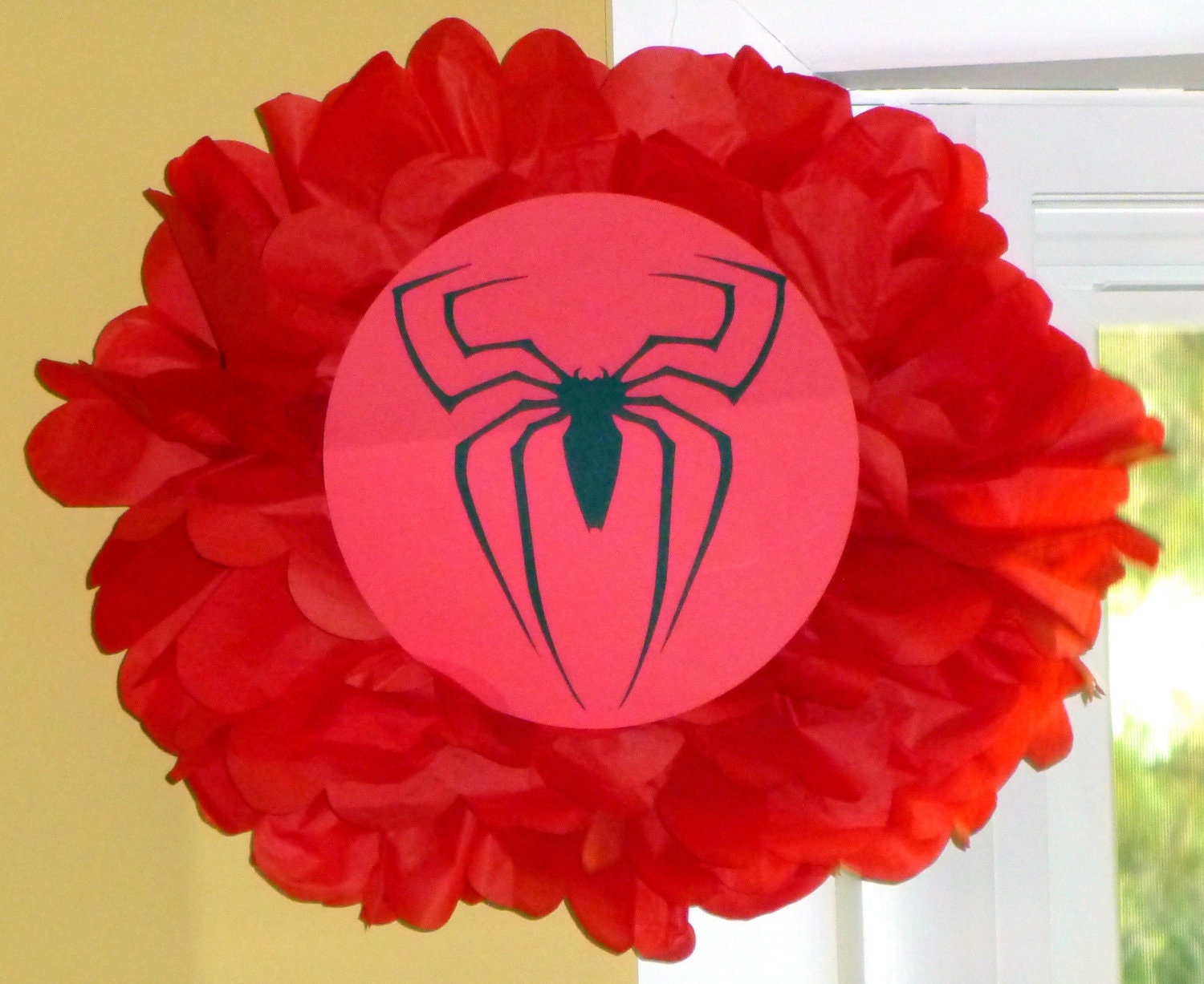 Spiderman Superhero tissue paper pompom kit Il_570xn