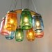 COLOR BURST Mason Jar Chandelier - Upcycled Hanging Mason Jar Lighting Fixture Direct Hardwire - BootsNGus Lamps Rustic Home Decor
