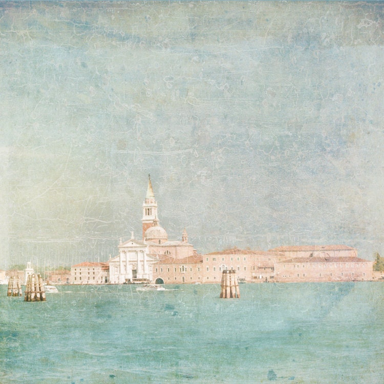 Venice Photography -  Sea of Dreams, The Venetian Lagoon, Venice, Italy, Bue and Gold Travel Photograph, Wall Art