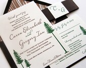 Letterpress Wedding Invitation - custom set - Rustic Camp Themed