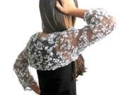 Shrug,  Bolero,  in Silver, Gray, Grey,  Spring Fashion, Trendy,Knitted,