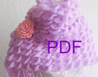 PDF CROCHET PATTERN pattern for scarf, shawl, Tutorial,