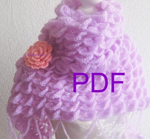 PDF CROCHET PATTERN pattern for scarf, shawl, Tutorial,