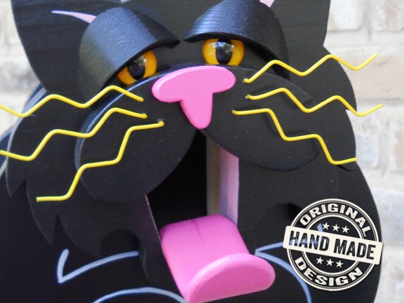 Birdhouse - Black Halloween Cat Fully-Assembled Wood