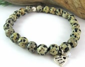 101 Reasons Breastfeeding Reminder Bracelet - Nursing Bracelet - Dalmatian Jasper - Mother Mala Collection