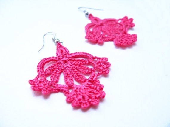 PDF Tutorial Crochet Pattern...Lace Dangle Earrings -8