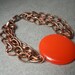 Orange Crush Copper and Glass Bead Bracelet
