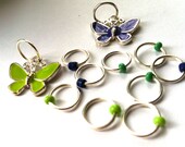 Snag Free ring stitch markers/knitting/O-rings - FLUTTERBY
