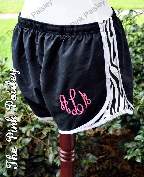 Monogrammed Running Shorts  Youth and Adult Sizes