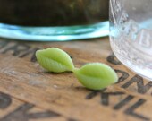 Leaves Post Earrings // Guacamole